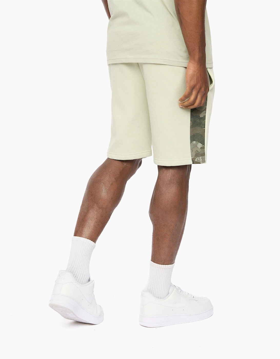Crosshatch Branton Mens Jog Shorts Light Olive