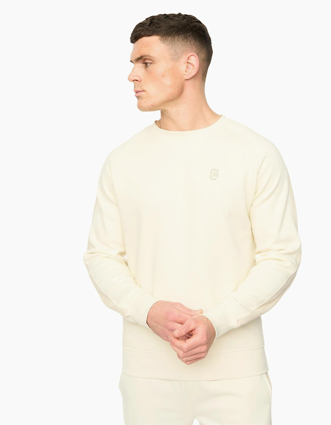 Crosshatch Cresswill Mens Crew Sweatshirt Neutral