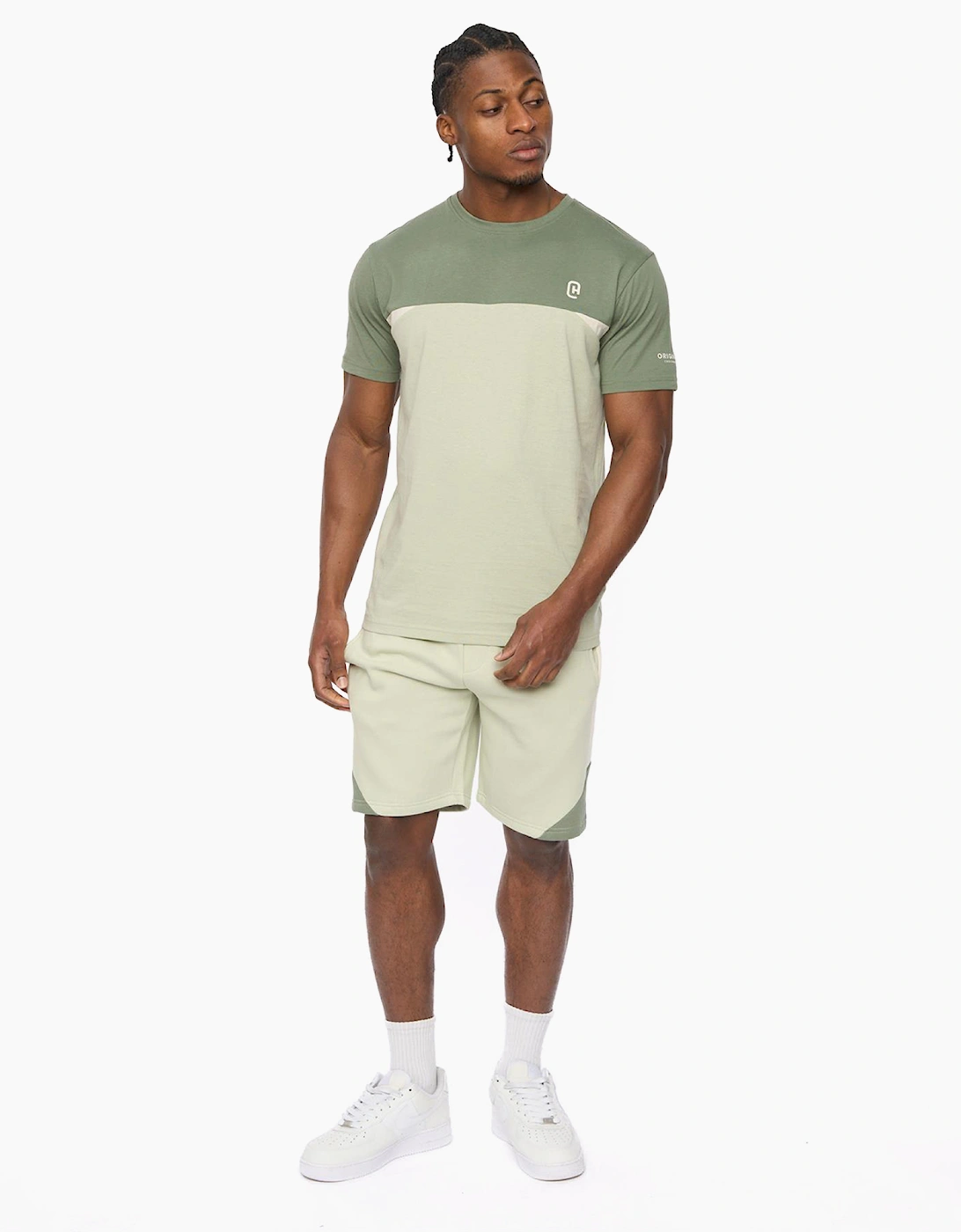 Crosshatch Castlebay Mens Jog Shorts Light Olive