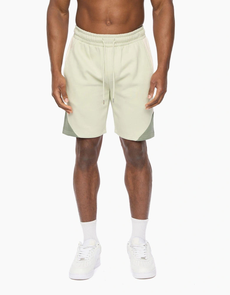 Crosshatch Castlebay Mens Jog Shorts Light Olive