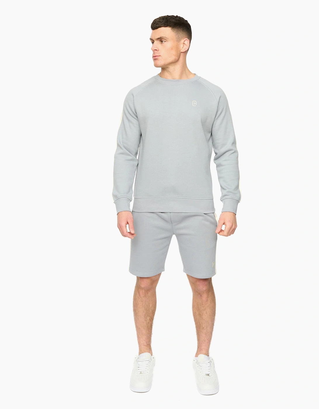 Crosshatch Cresswill Mens Jogging Shorts Steel Blue / Grey