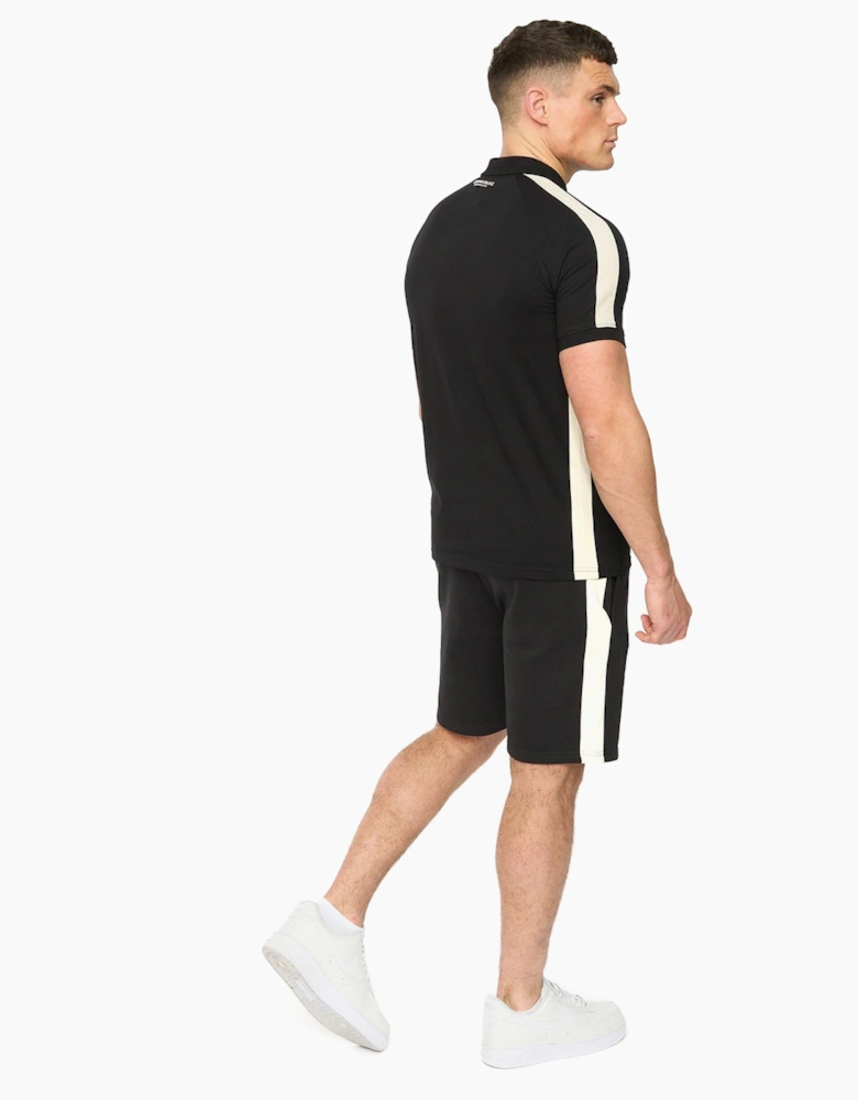 Crosshatch Cresswill Mens Polo Shirt Black / White