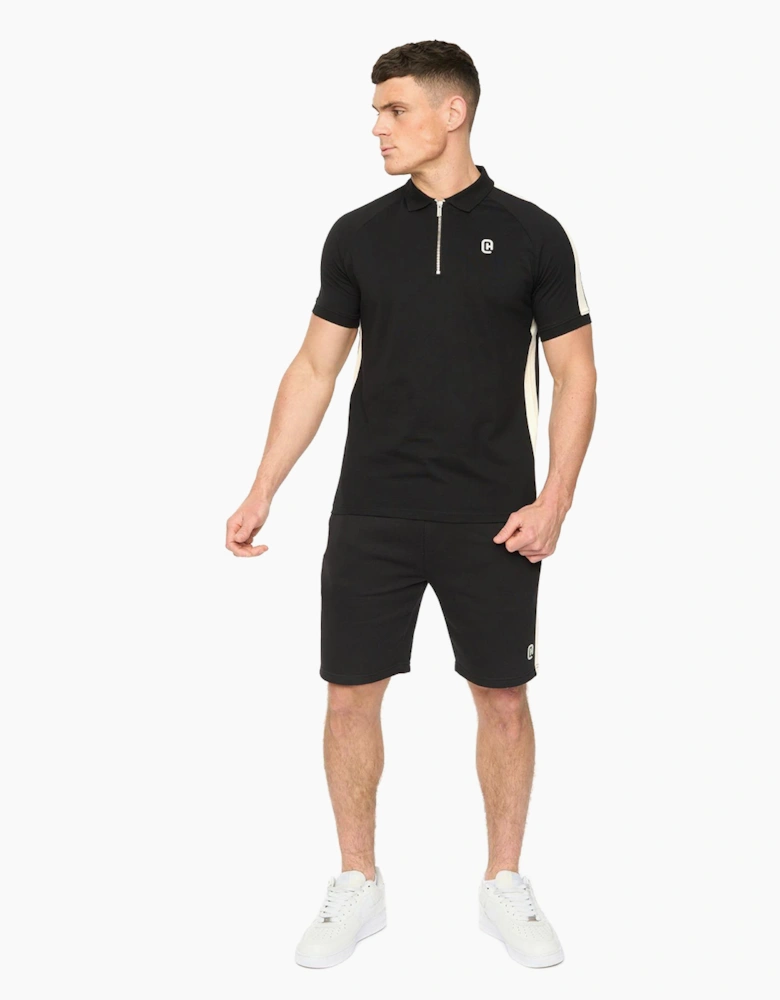 Crosshatch Cresswill Mens Polo Shirt Black / White