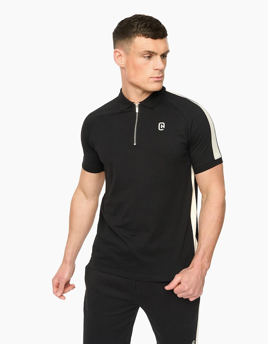Crosshatch Cresswill Mens Polo Shirt Black / White