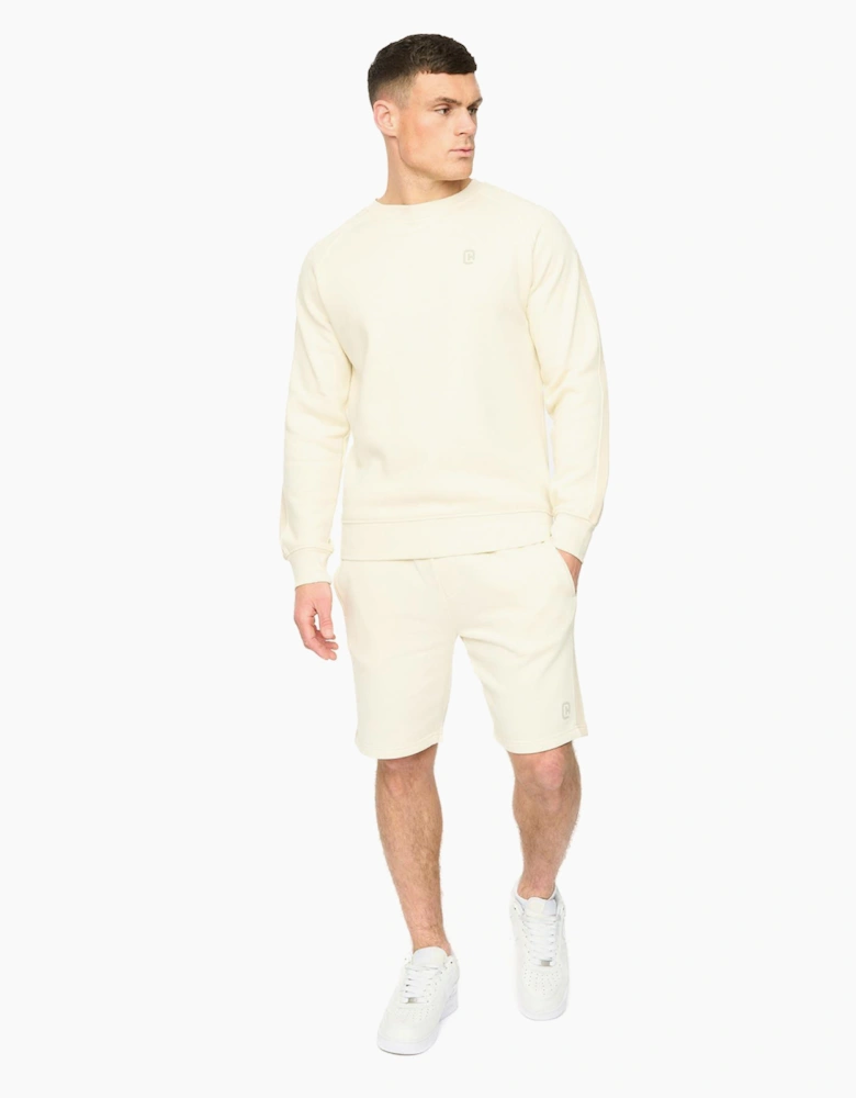 Crosshatch Cresswill Mens Jogging Shorts Neutral / Off White