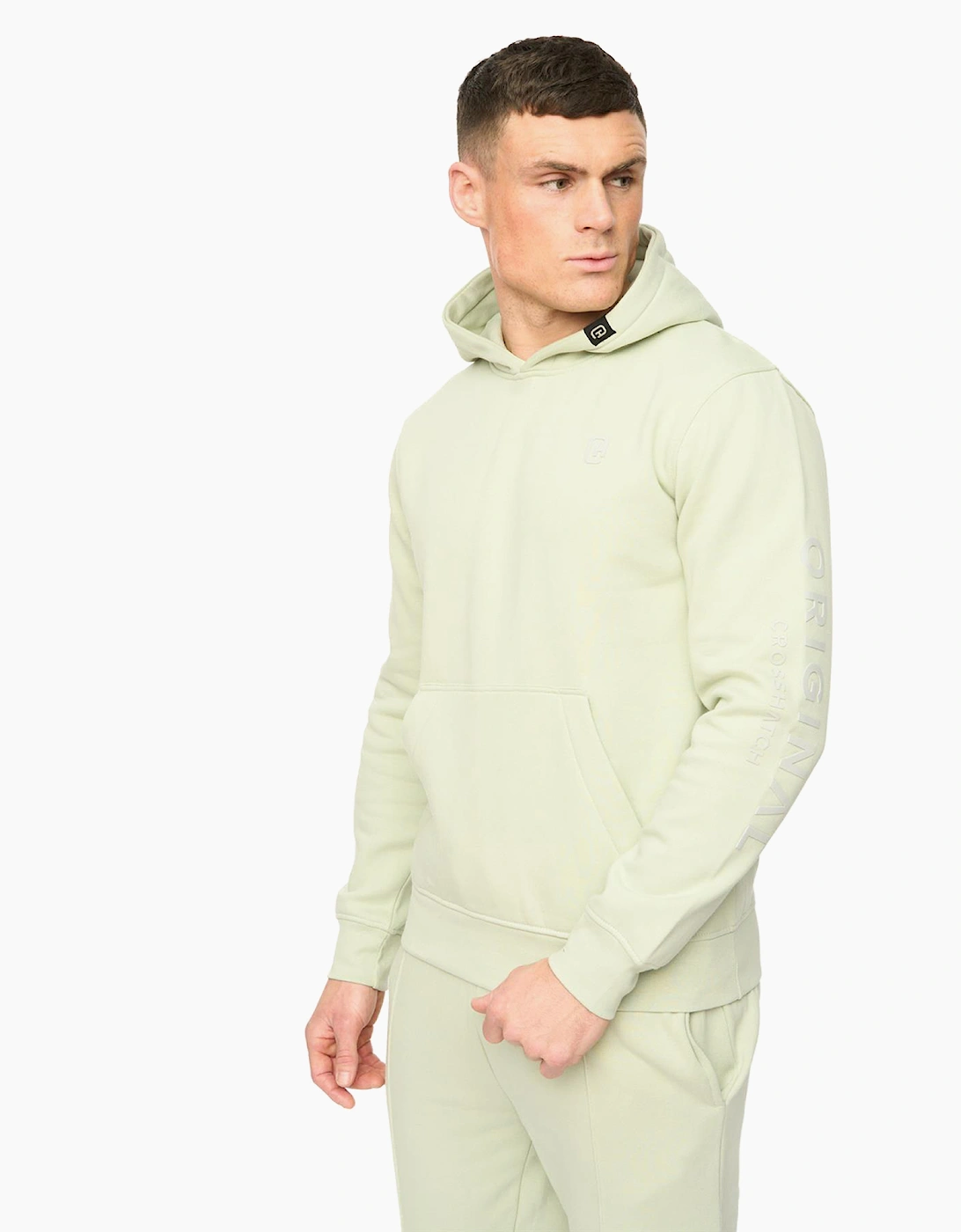 Crosshatch Crufton Mens Hoodie Light Olive / Green