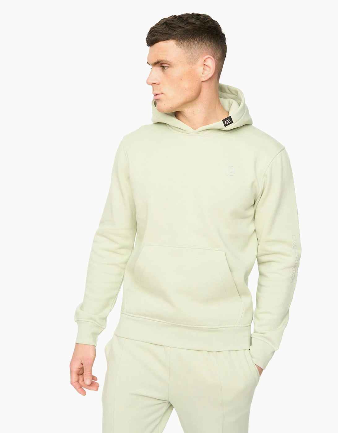 Crosshatch Crufton Mens Hoodie Light Olive / Green