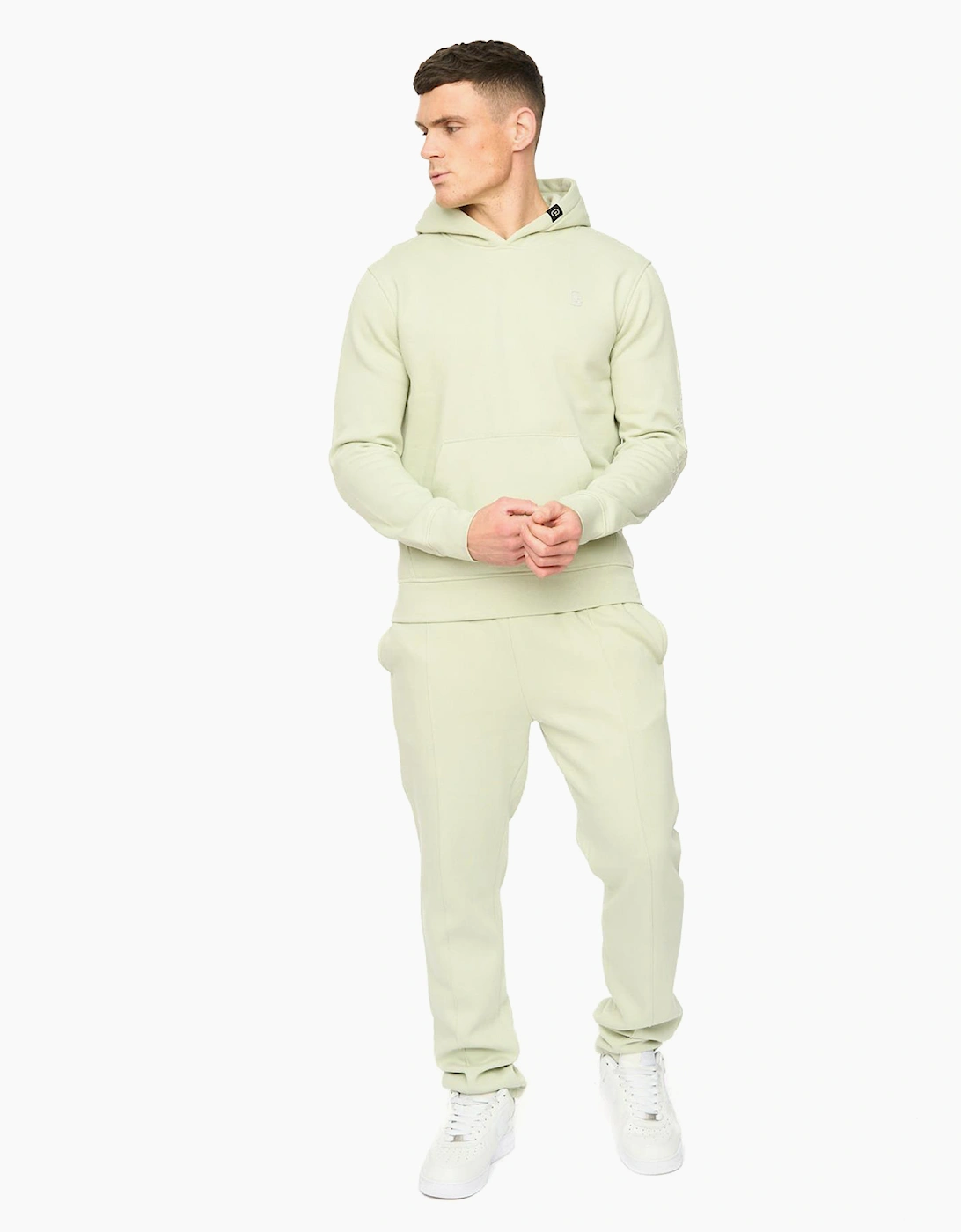 Crosshatch Crufton Mens Hoodie Light Olive / Green