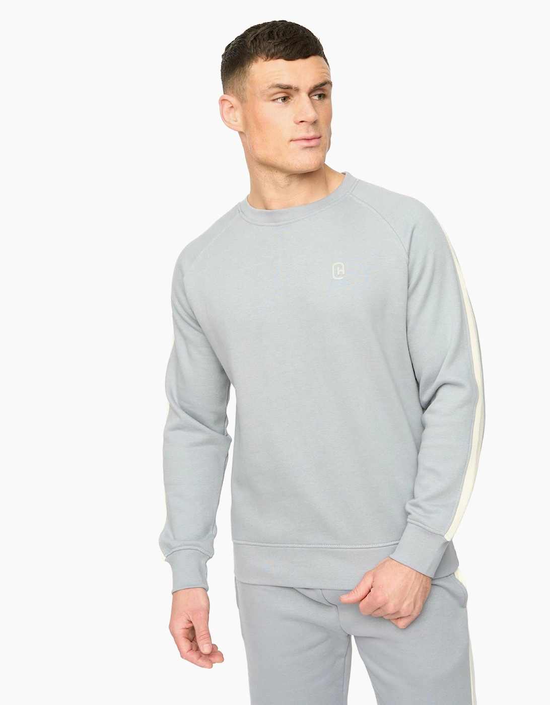 Crosshatch Cresswill Mens Crew Sweatshirt Steel Blue