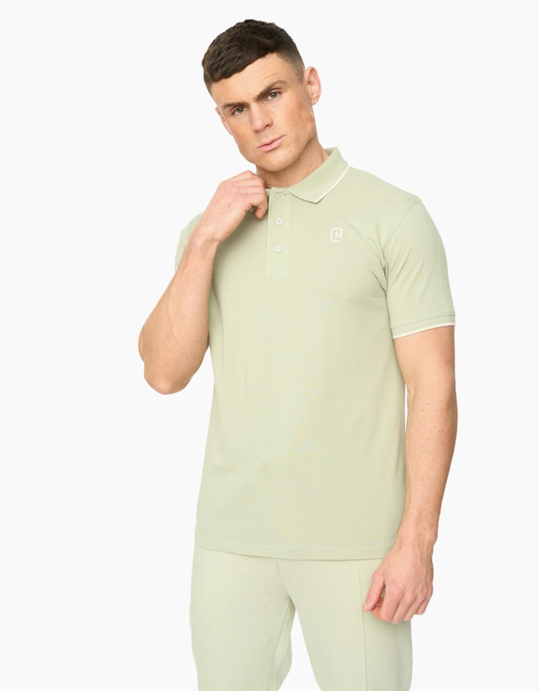 Crosshatch Crufton Mens Polo Shirt Light Olive