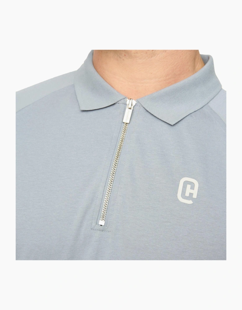 Crosshatch Cresswill Mens Polo Shirt Steel blue / White