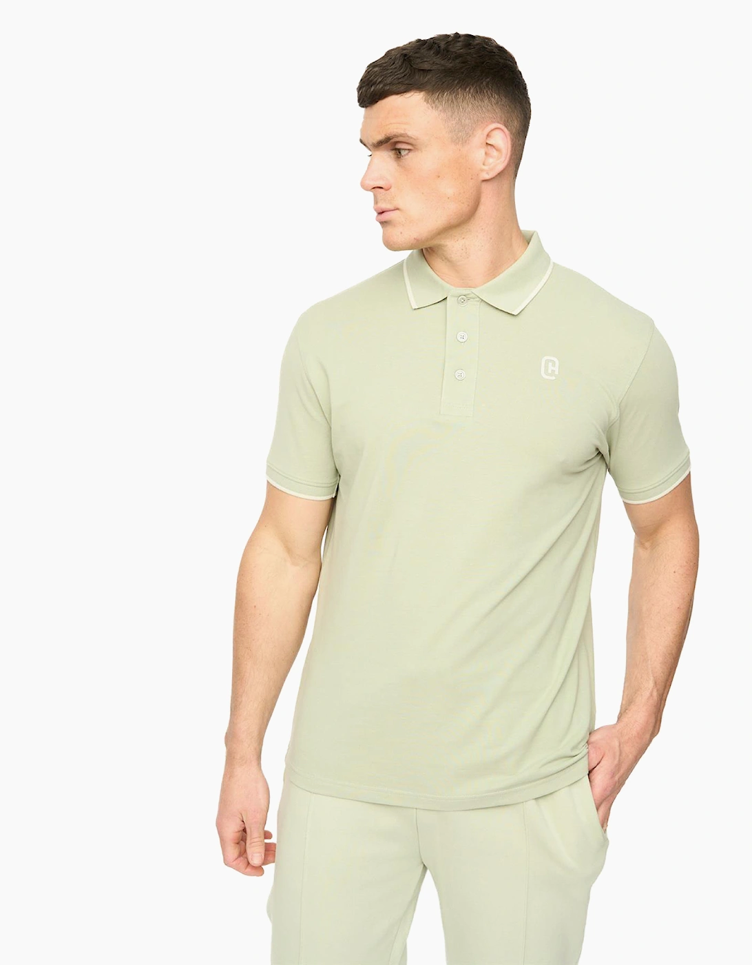 Crosshatch Crufton Mens Polo Shirt Light Olive