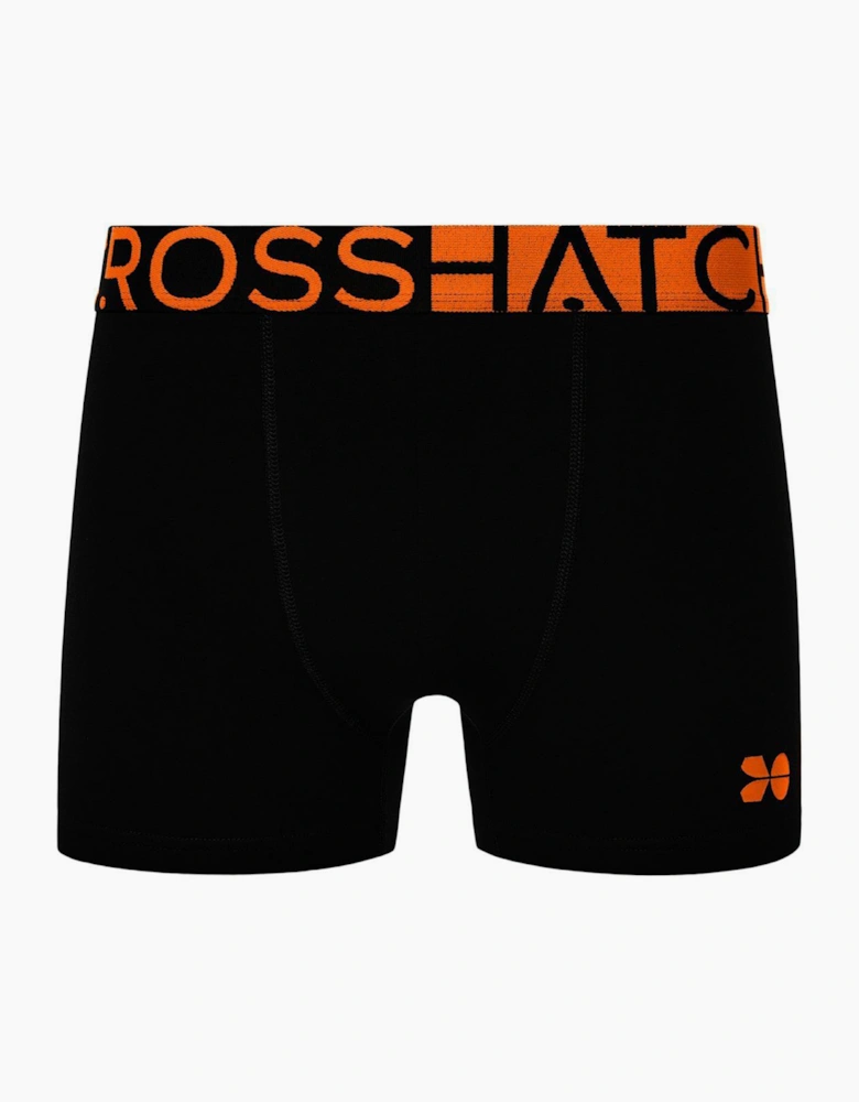 Crosshatch Dumas Mens Boxer Shorts 3pk Red Orange / Black / White