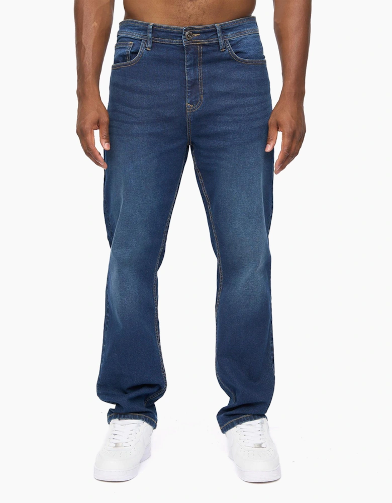 Crosshatch Detendu Mens Relax Fit Jeans Dark Wash / Blue