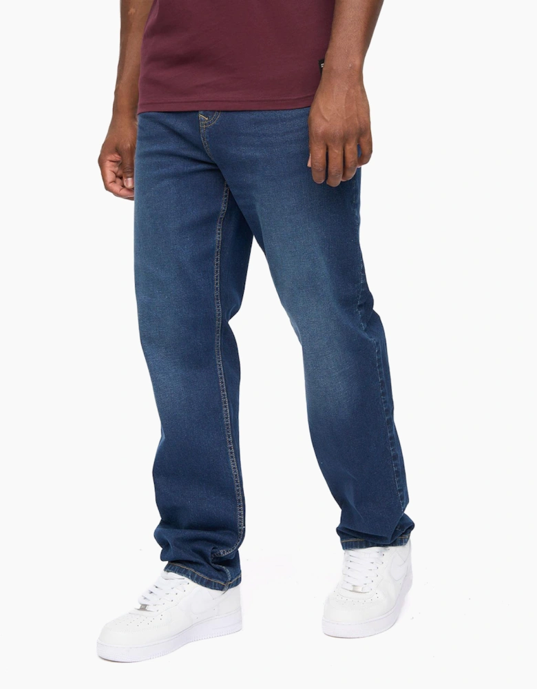 Crosshatch Detendu Mens Relax Fit Jeans Dark Wash / Blue