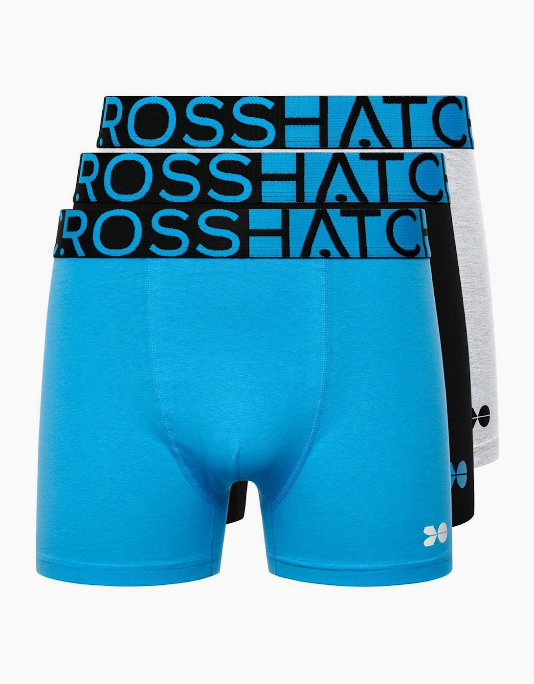 Crosshatch Dumas Mens Boxer Shorts 3pk malibu Blue / Black / White
