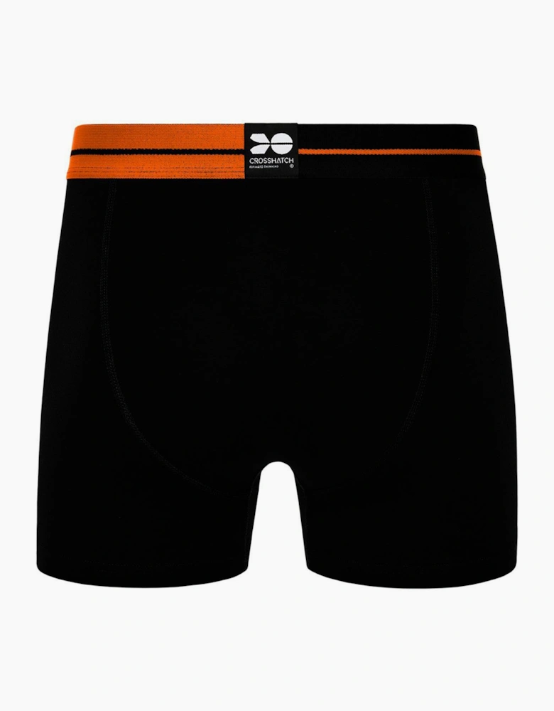 Crosshatch Dumas Mens Boxer Shorts 3pk Red Orange / Black / White