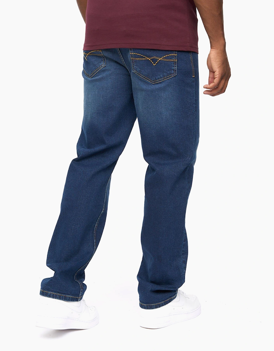 Crosshatch Detendu Mens Relax Fit Jeans Dark Wash / Blue
