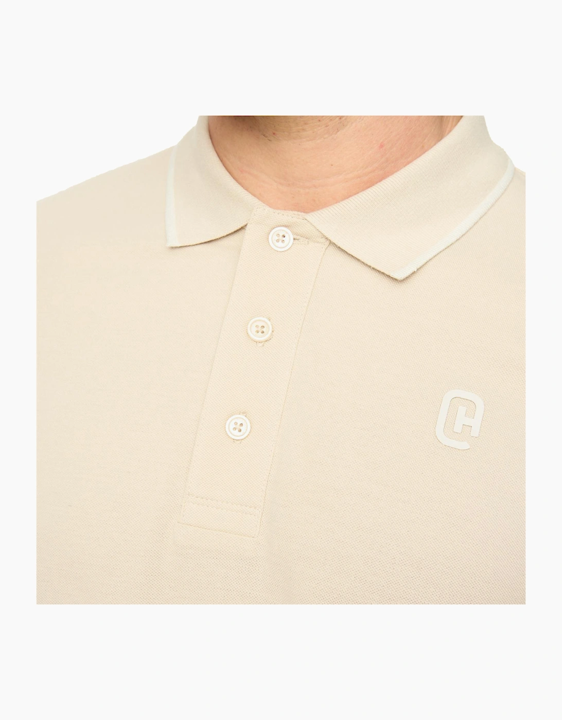 Crosshatch Crufton Mens Polo Shirt Light Stone