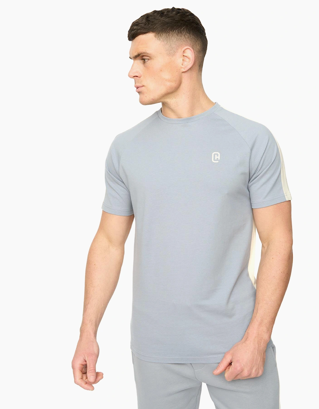 Crosshatch Cresswill Mens T-Shirt Steel Blue / Grey