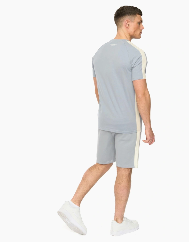 Crosshatch Cresswill Mens T-Shirt Steel Blue / Grey