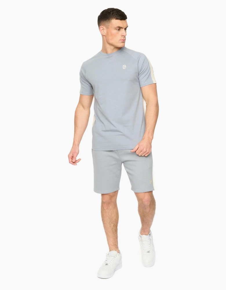 Crosshatch Cresswill Mens T-Shirt Steel Blue / Grey