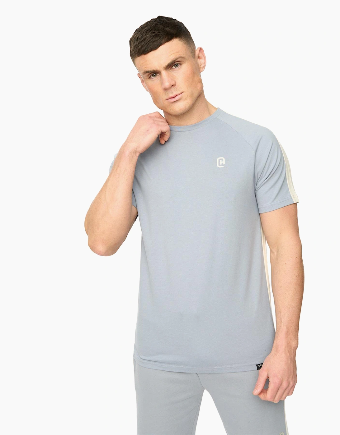 Crosshatch Cresswill Mens T-Shirt Steel Blue / Grey