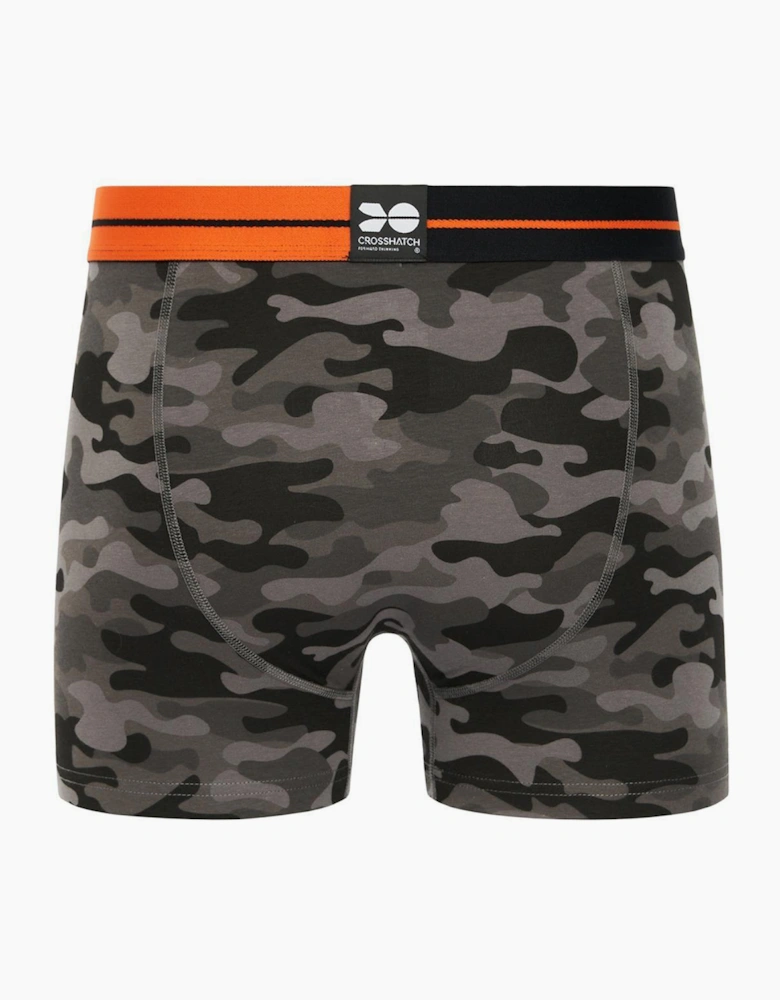 Crosshatch Endocamo Mens Boxer Shorts 5pk Orange / Camo / Black