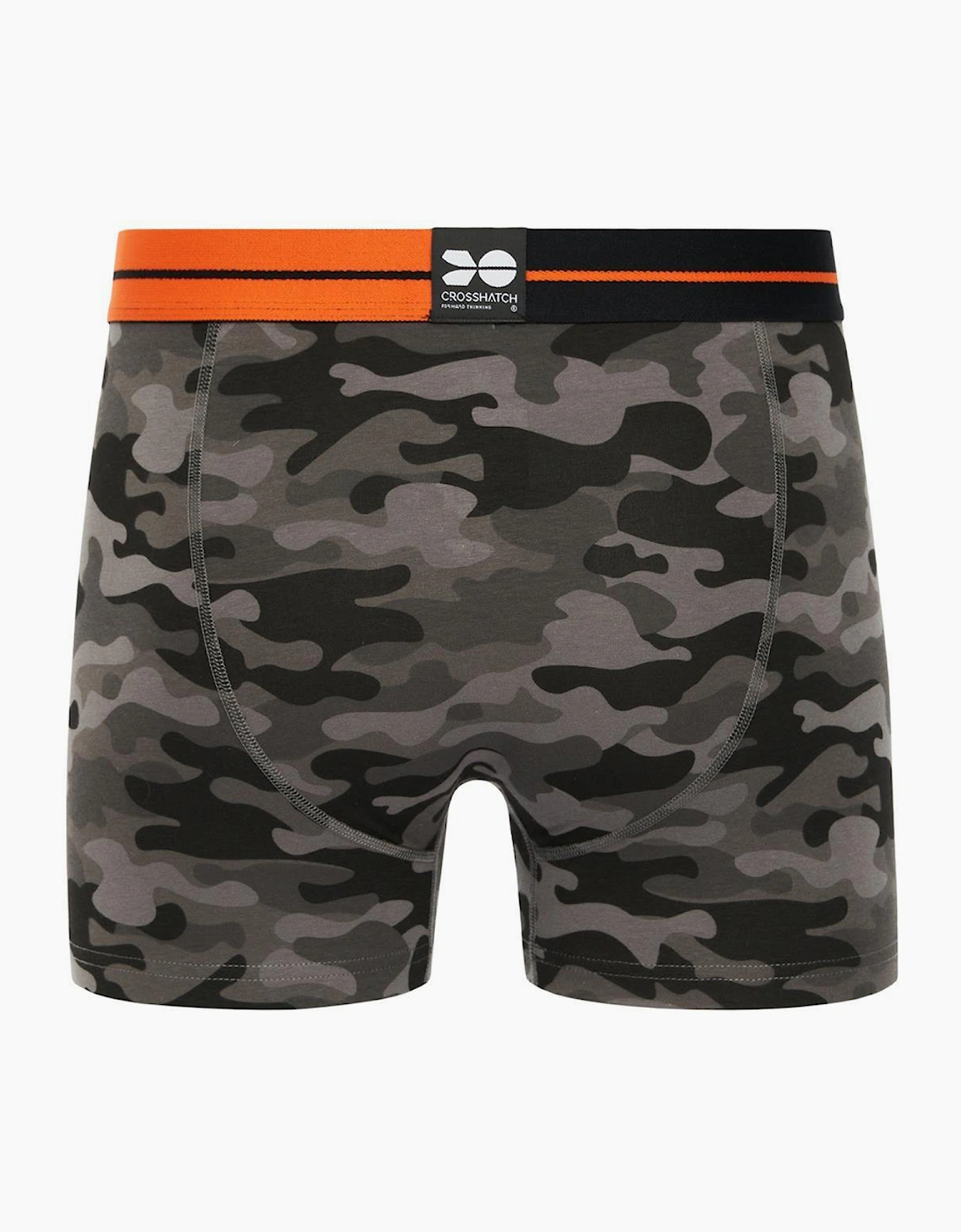 Crosshatch Endocamo Mens Boxer Shorts 5pk Orange / Camo / Black