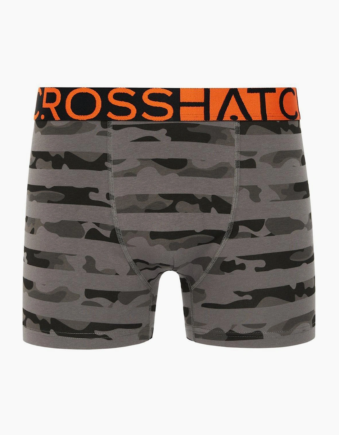Crosshatch Endocamo Mens Boxer Shorts 5pk Orange / Camo / Black
