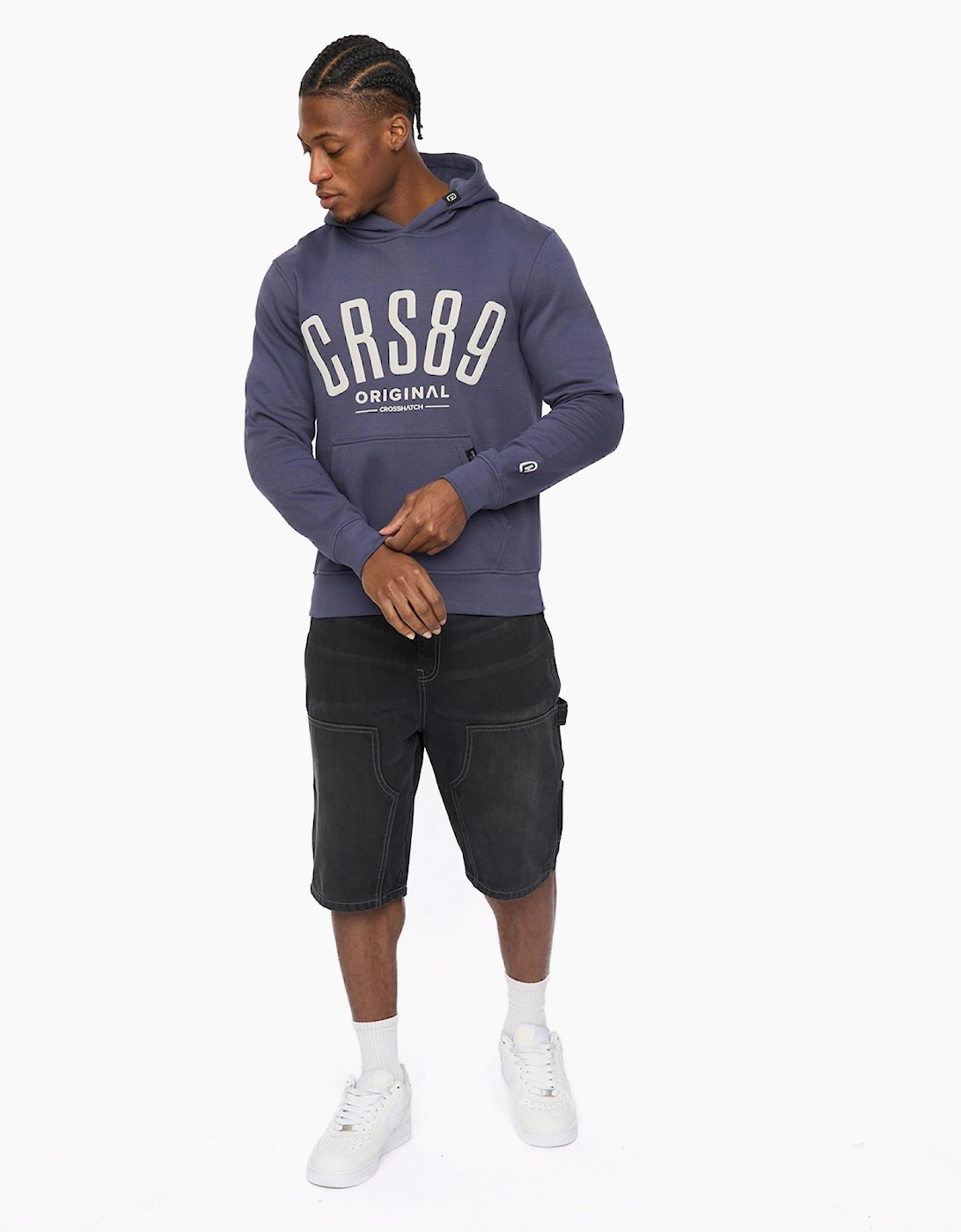 Crosshatch Hallfell Mens Hoodie Navy