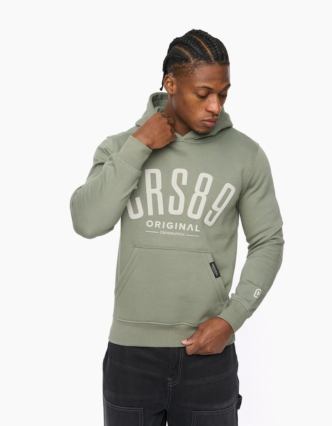 Crosshatch Hallfell Mens Hoodie Olive / Green