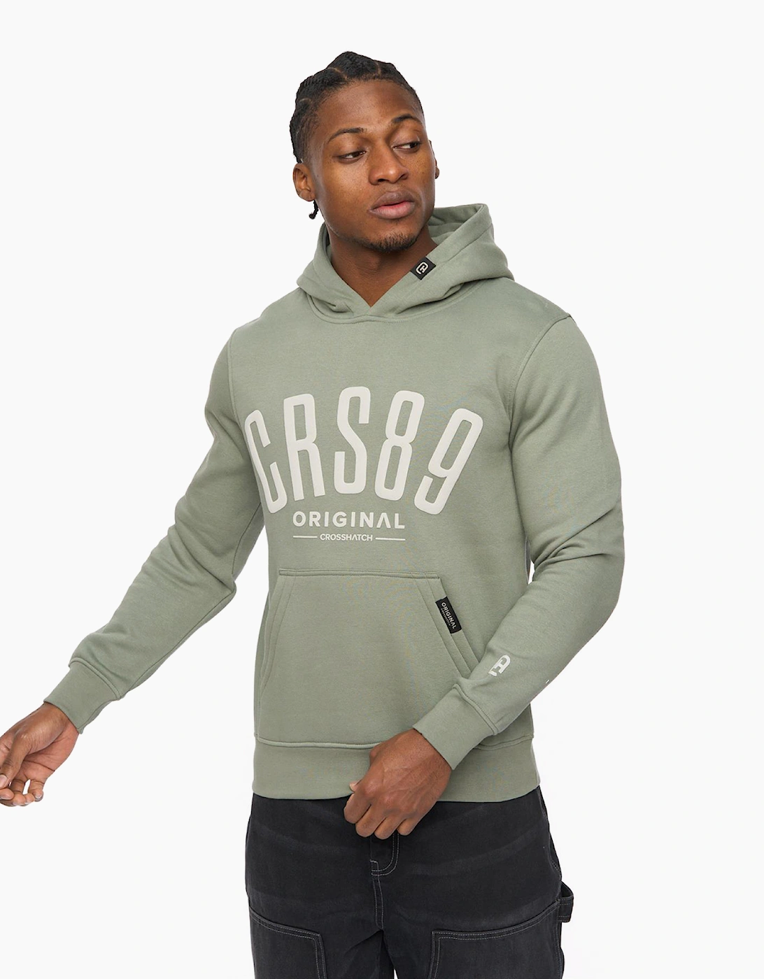 Crosshatch Hallfell Mens Hoodie Olive / Green