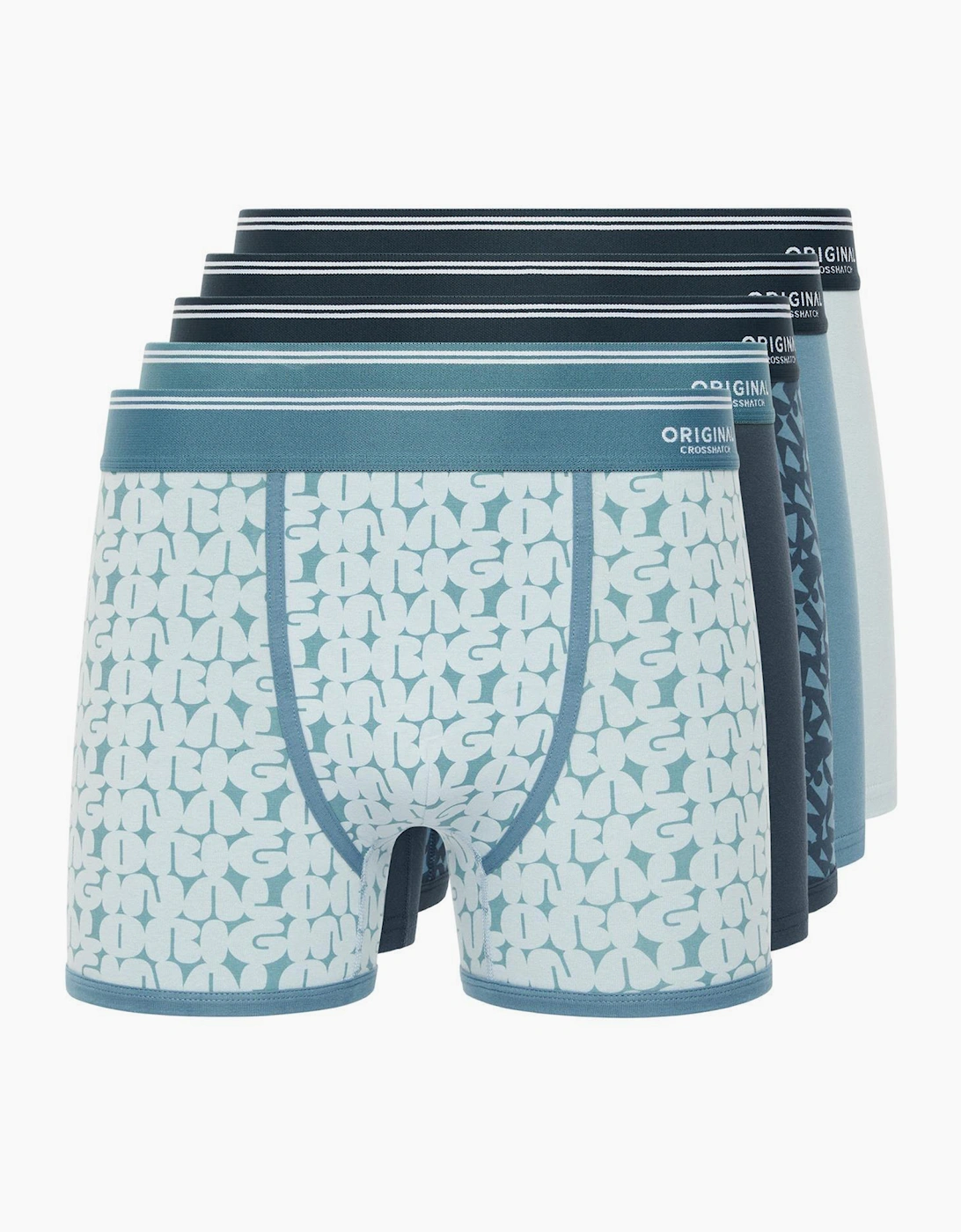 Crosshatch Dringal Mens Boxer Shorts 5pk Blue