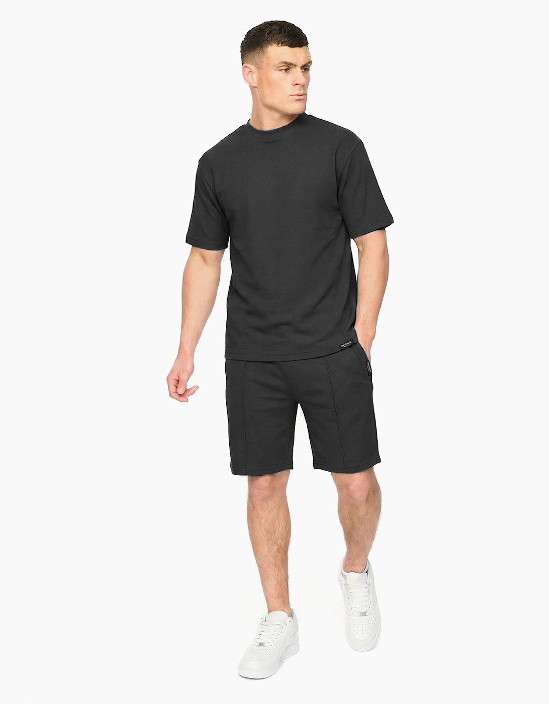 Crosshatch Hartlay Mens T-Shirt & Shorts Set Black