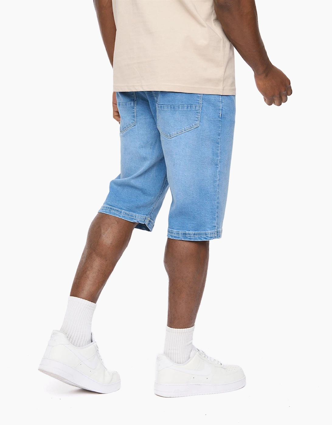 Crosshatch Hammersmith Mens Denim Shorts Mid Wash
