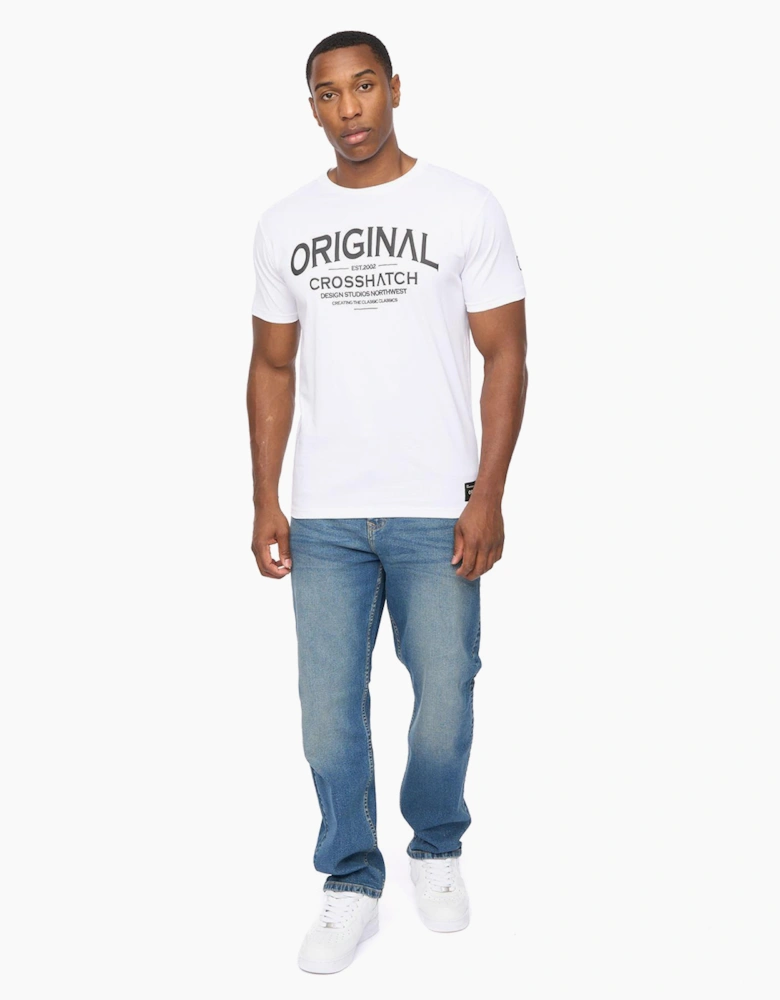 Crosshatch Detendu Mens Relax Fit Jeans Mid Wash / Blue