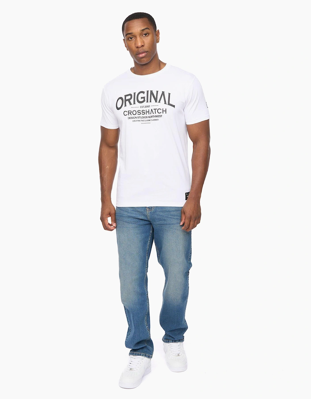 Crosshatch Detendu Mens Relax Fit Jeans Mid Wash / Blue