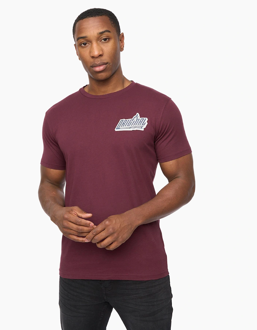 Crosshatch Jampstead Mens T-Shirt Raisin / Burgundy