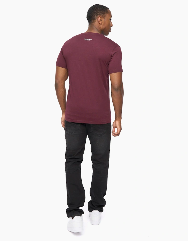 Crosshatch Jampstead Mens T-Shirt Raisin / Burgundy