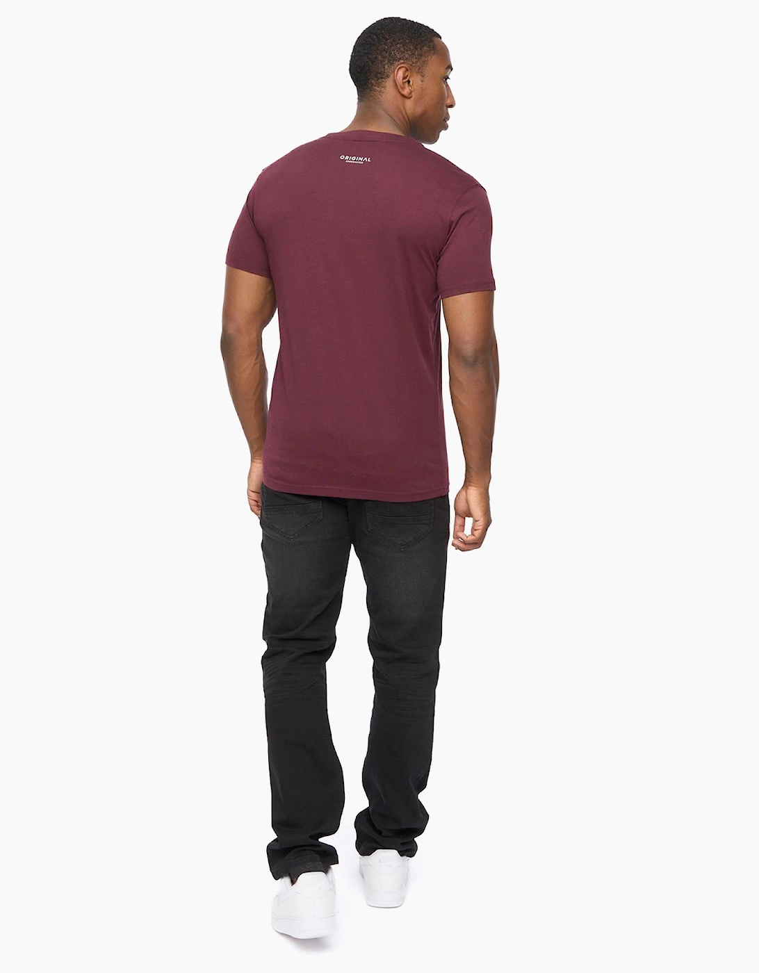 Crosshatch Jampstead Mens T-Shirt Raisin / Burgundy
