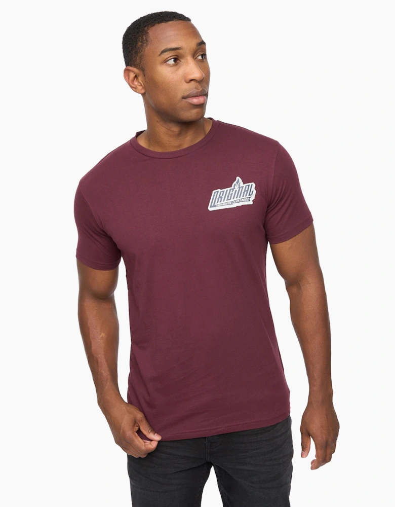 Crosshatch Jampstead Mens T-Shirt Raisin / Burgundy