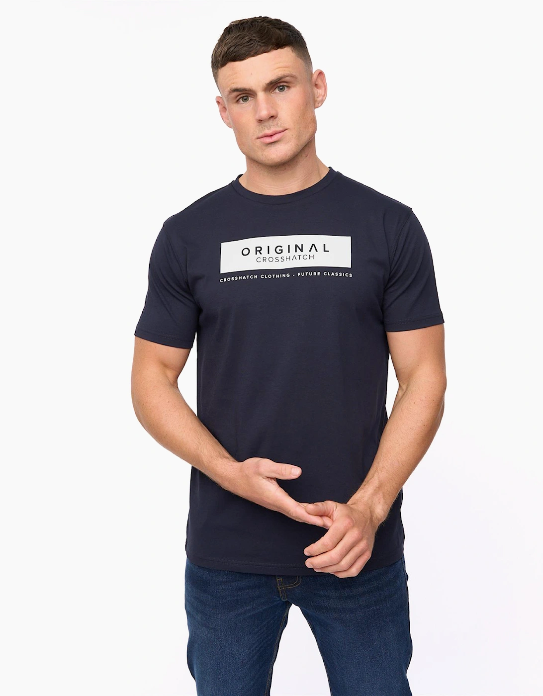 Crosshatch Jamstate Mens T-Shirt Navy