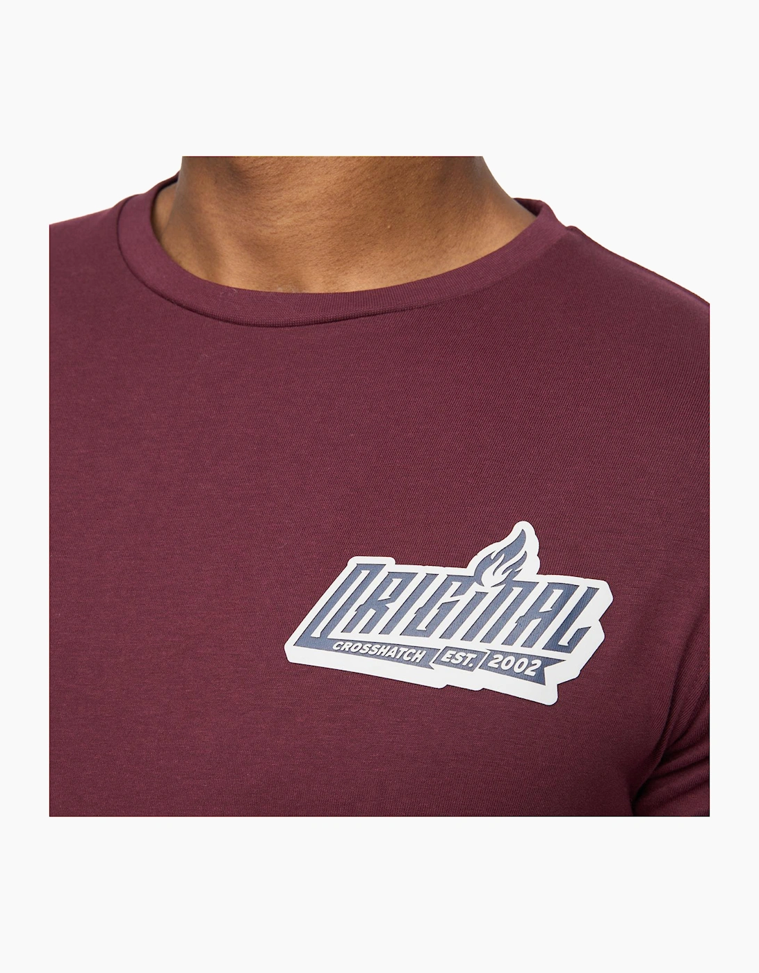 Crosshatch Jampstead Mens T-Shirt Raisin / Burgundy