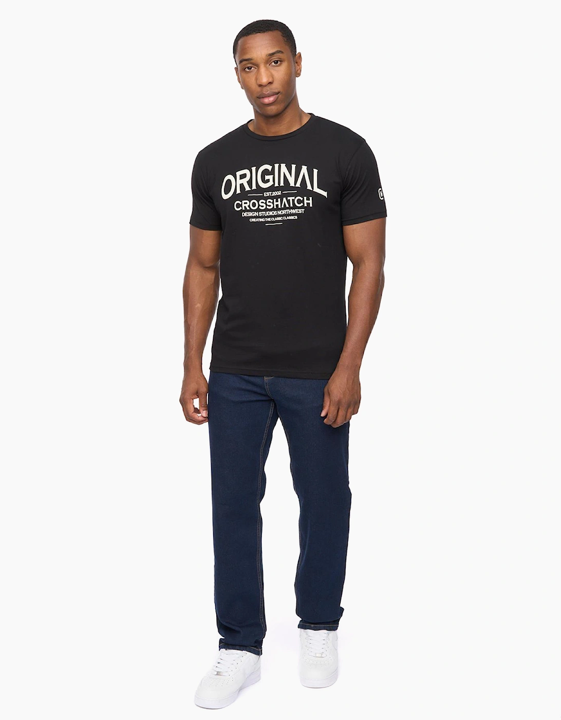 Crosshatch Detendu Mens Relax Fit Jeans Raw Wash / Blue