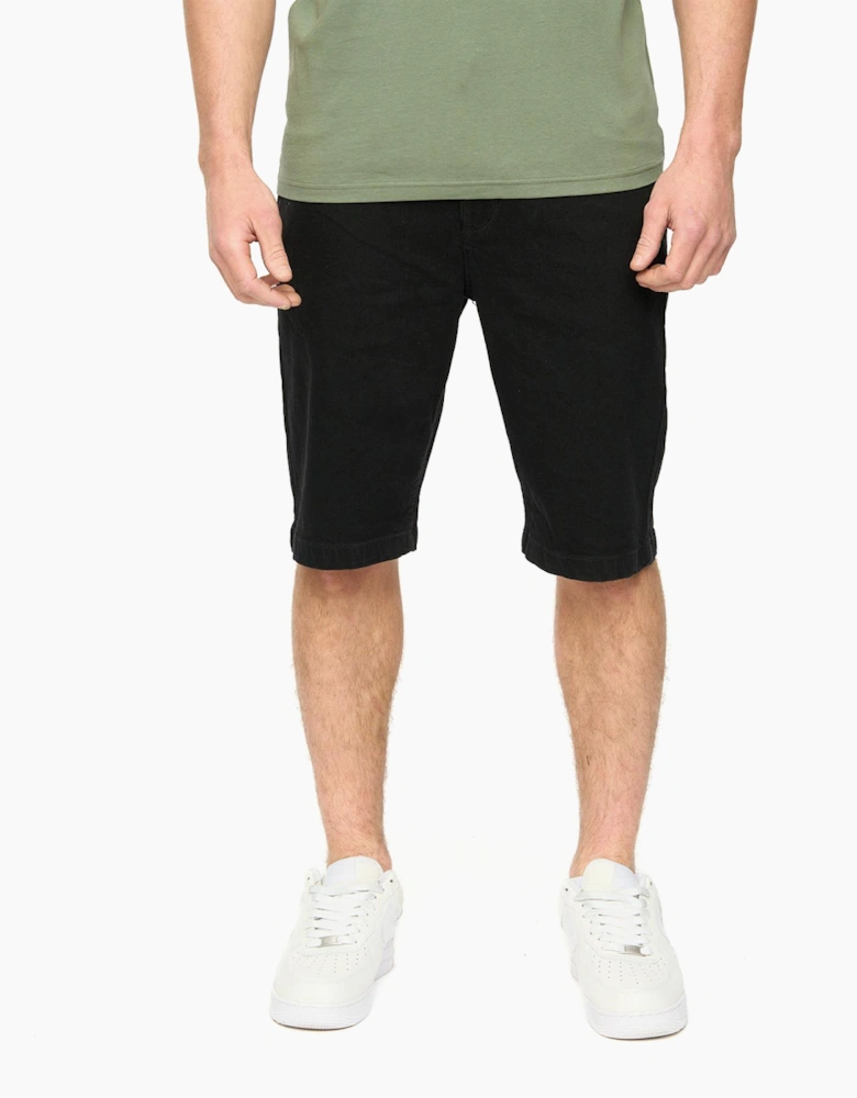 Crosshatch Kamaline Mens Denim Shorts Black Wash