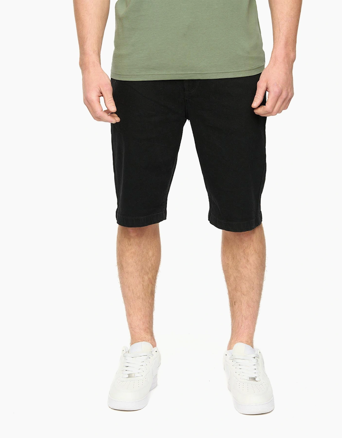Crosshatch Kamaline Mens Denim Shorts Black Wash