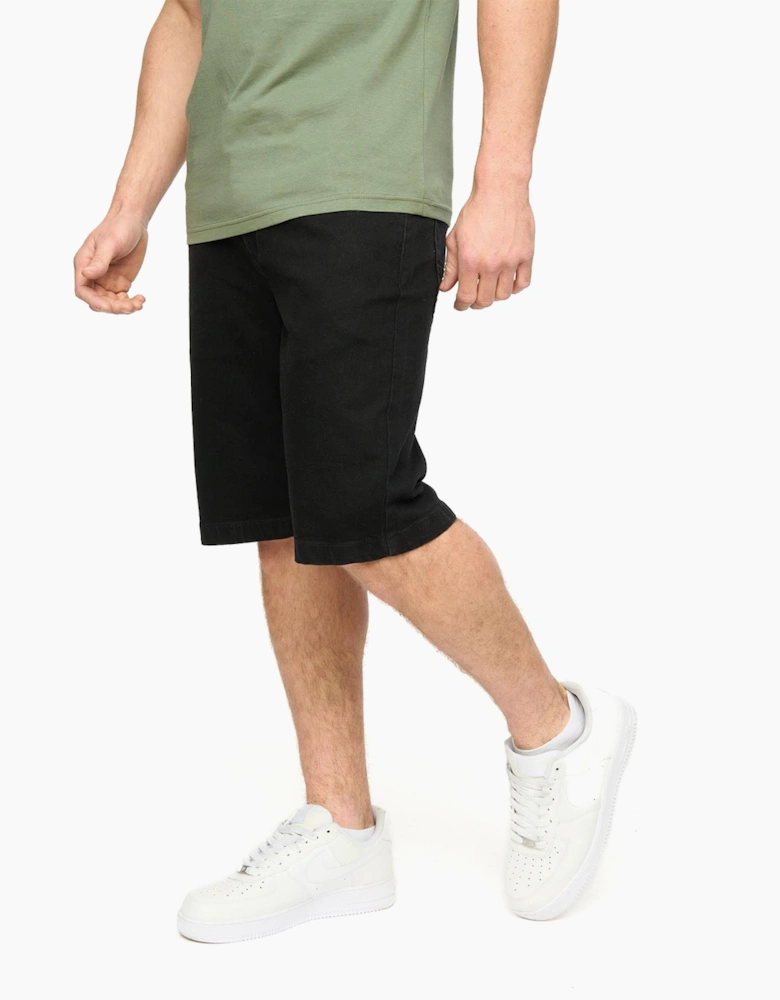 Crosshatch Kamaline Mens Denim Shorts Black Wash