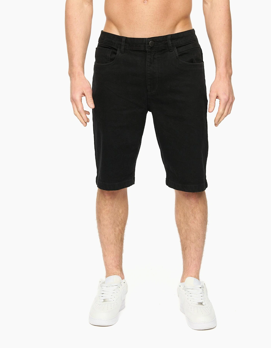 Crosshatch Kamaline Mens Denim Shorts Black Wash