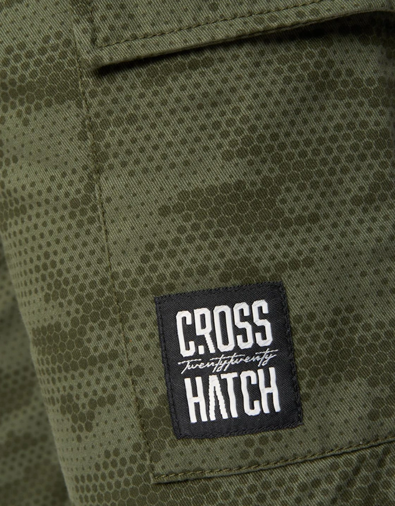 Crosshatch Janscore Mens Elastic Waist Cargo Shorts Deep Olive / Green